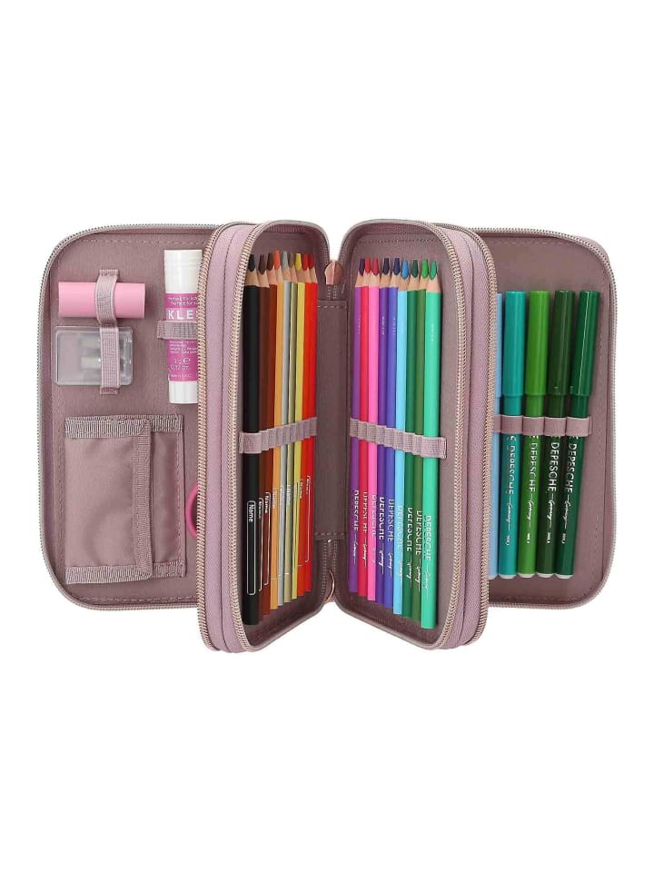 Depesche 3-Fach Federtasche VIVA VIOLET inkl. Stifte TOPModel 7,5 x 13 x 20 cm in lila günstig kaufen onesize