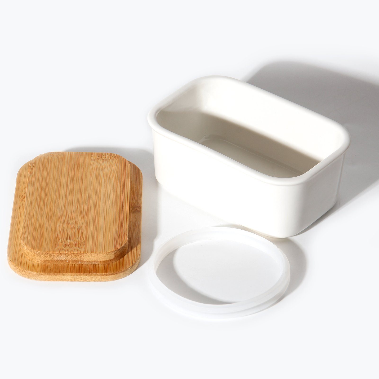 Zedelmaier Butterdose Butterglocke aus Keramik,Butterschale Porzellan für Butter(250g), (HYH005), Butterdose Keramik y Deckel Holz