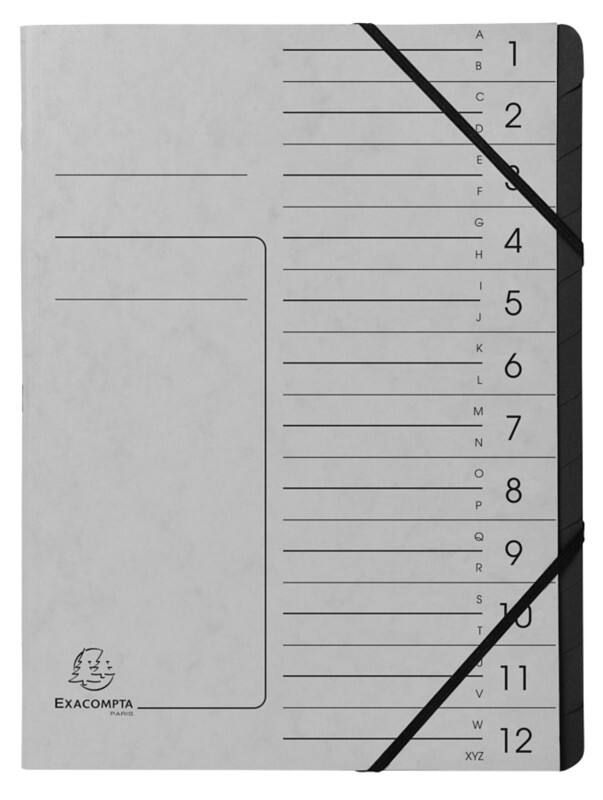 Exacompta Ordnungsmappe 541211E Pressspankarton meliert Grau 24,5 (B) x 1 (T) x 32 (H) cm 10 Stück