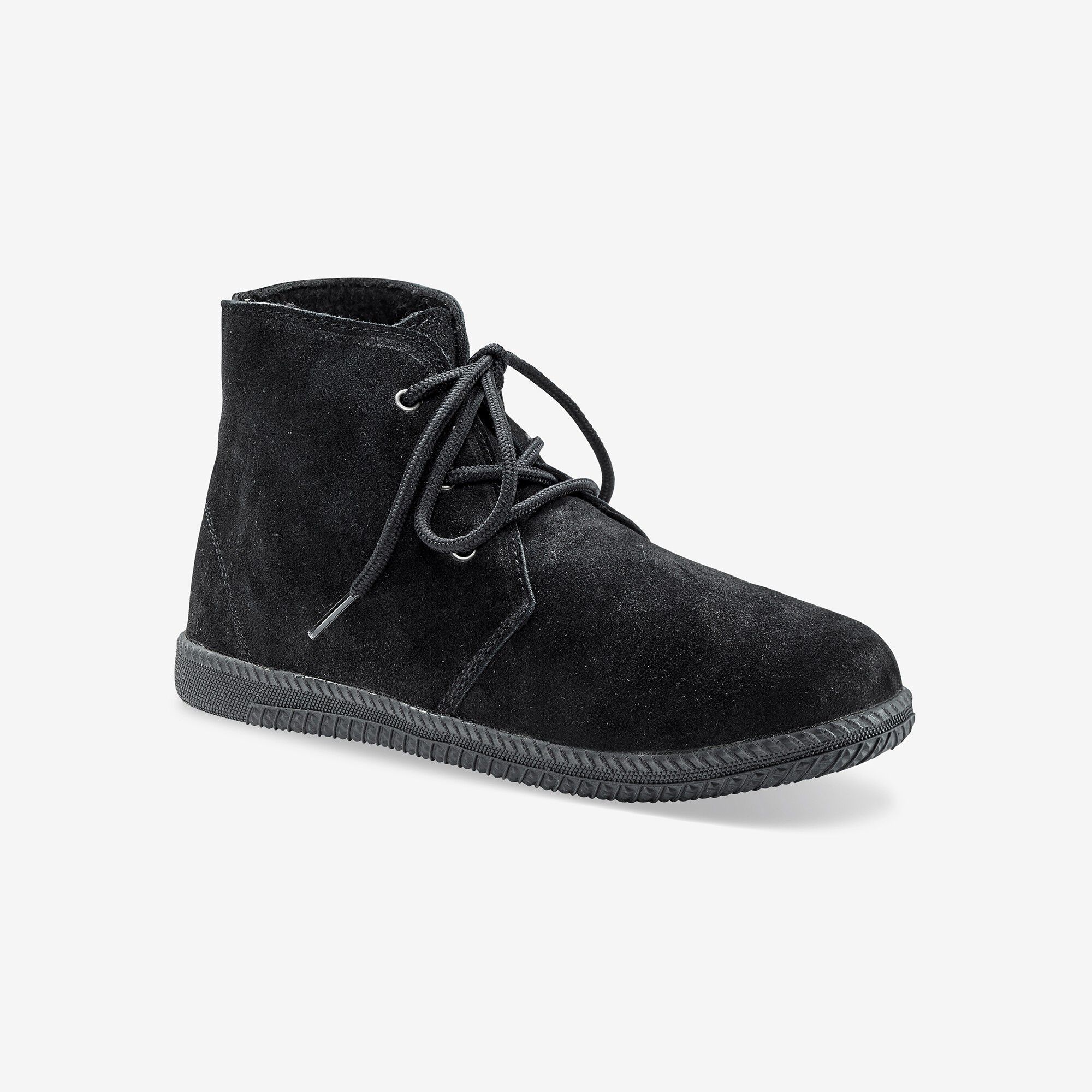 Bottines à lacet en croûte de cuir