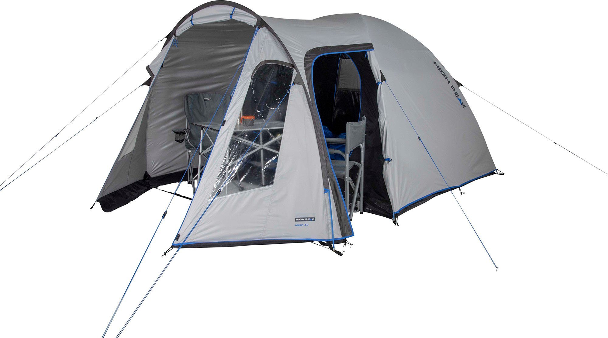 High Peak Kuppelzelt Zelt Tessin 5.0, Personen: 5 (mit Transporttasche)