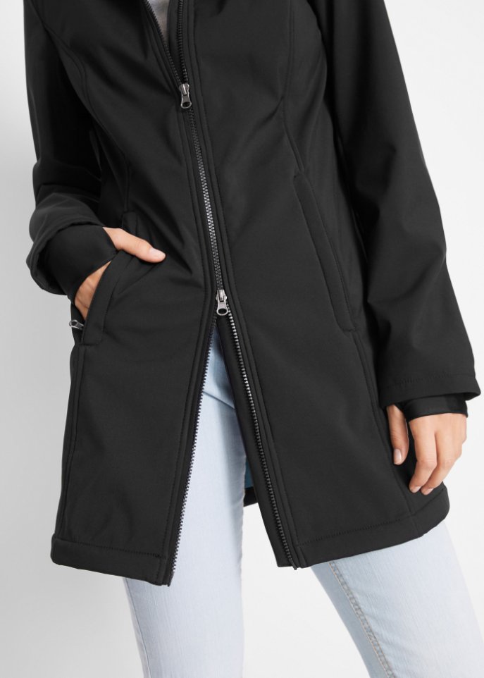 Funktions-Softshell-Longjacke mit Teddyfleece
