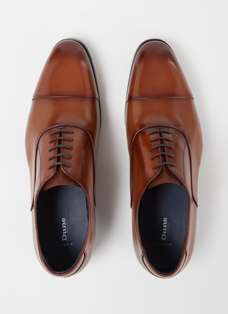 Dune London  Wide Fit Secrecy veterschoen van leer