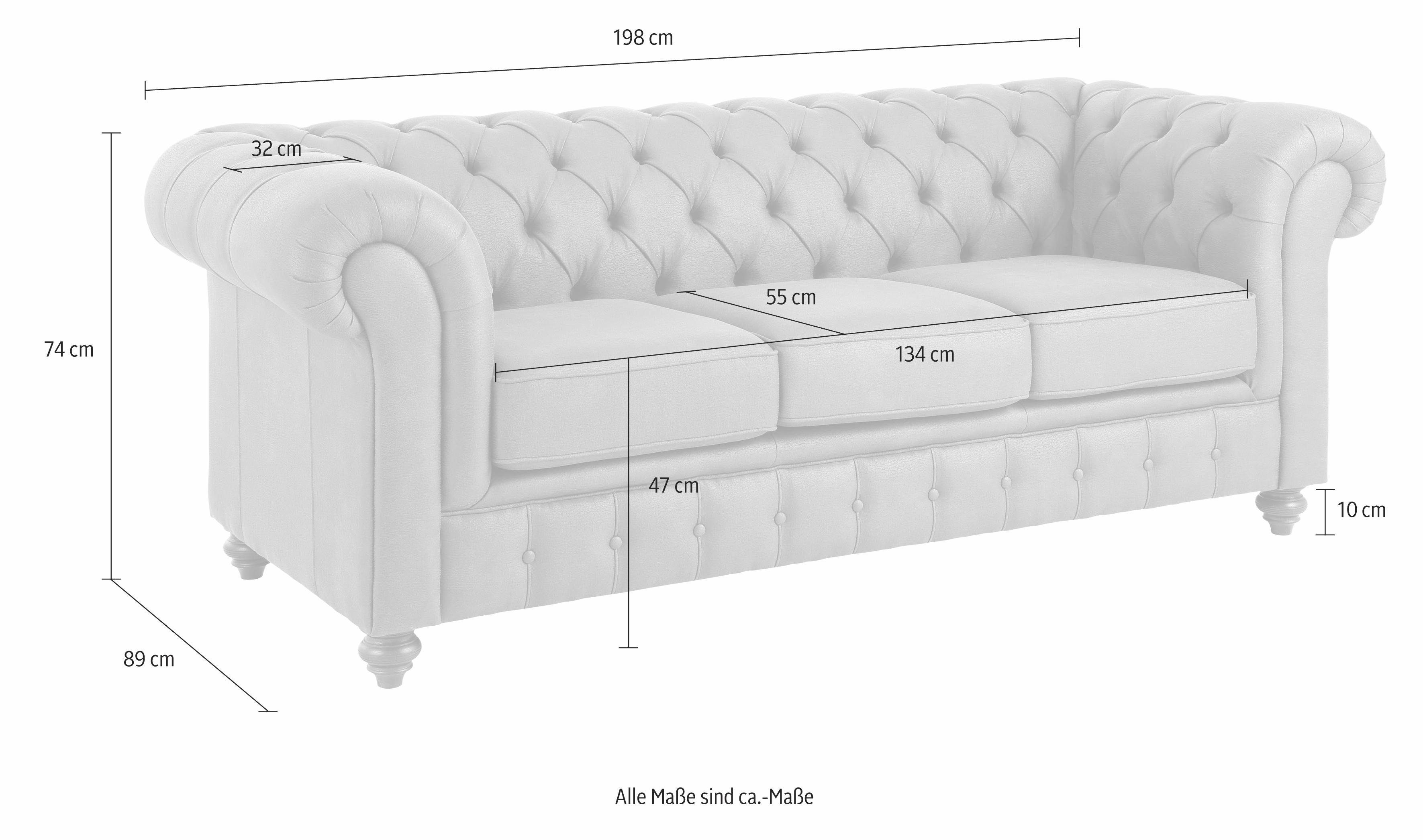 Home affaire Chesterfield-Sofa Chesterfield, mit Knopfheftung, auch in Leder