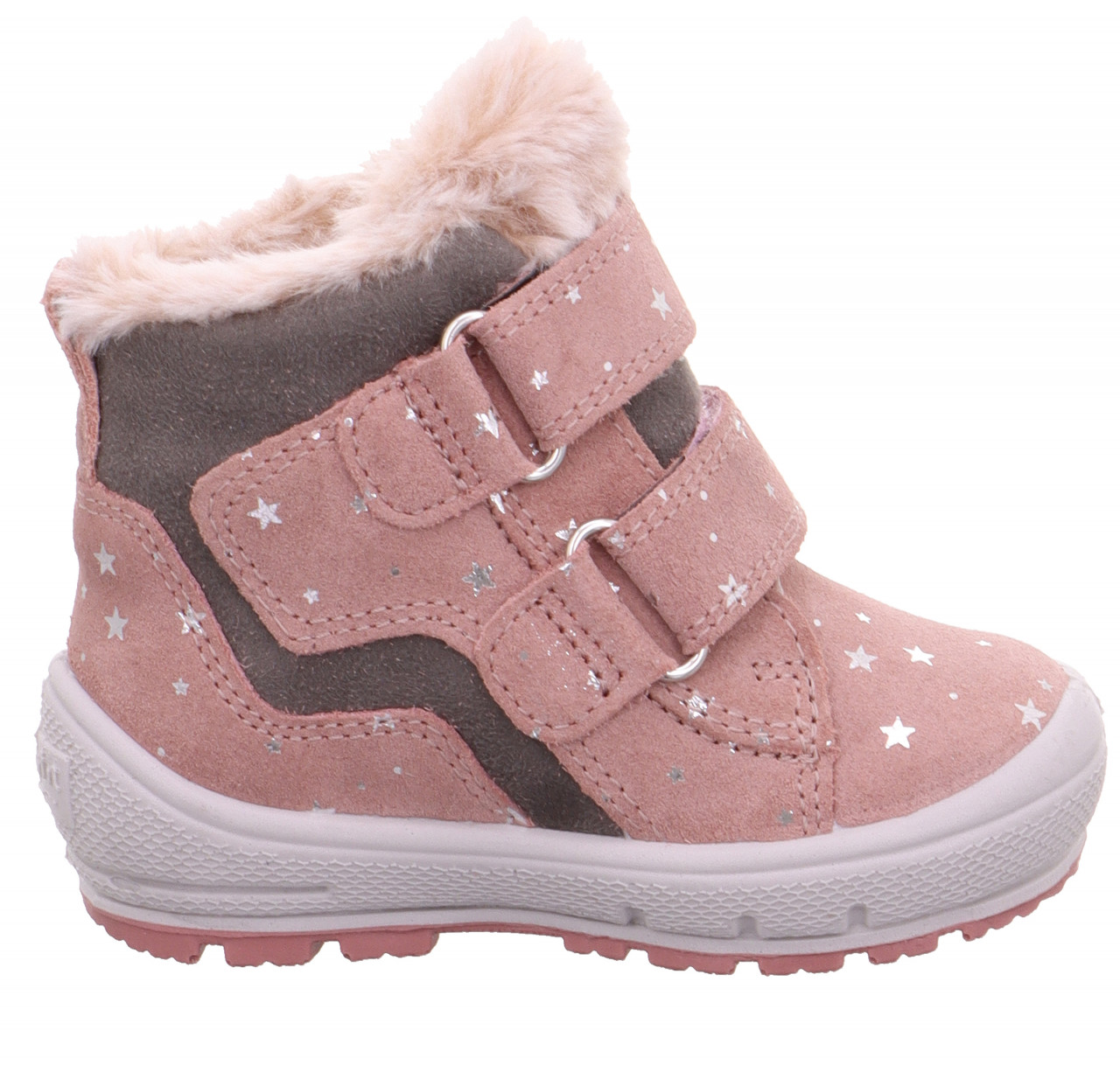GROOVY - Rosa/Grau Boots mit Klettverschluss