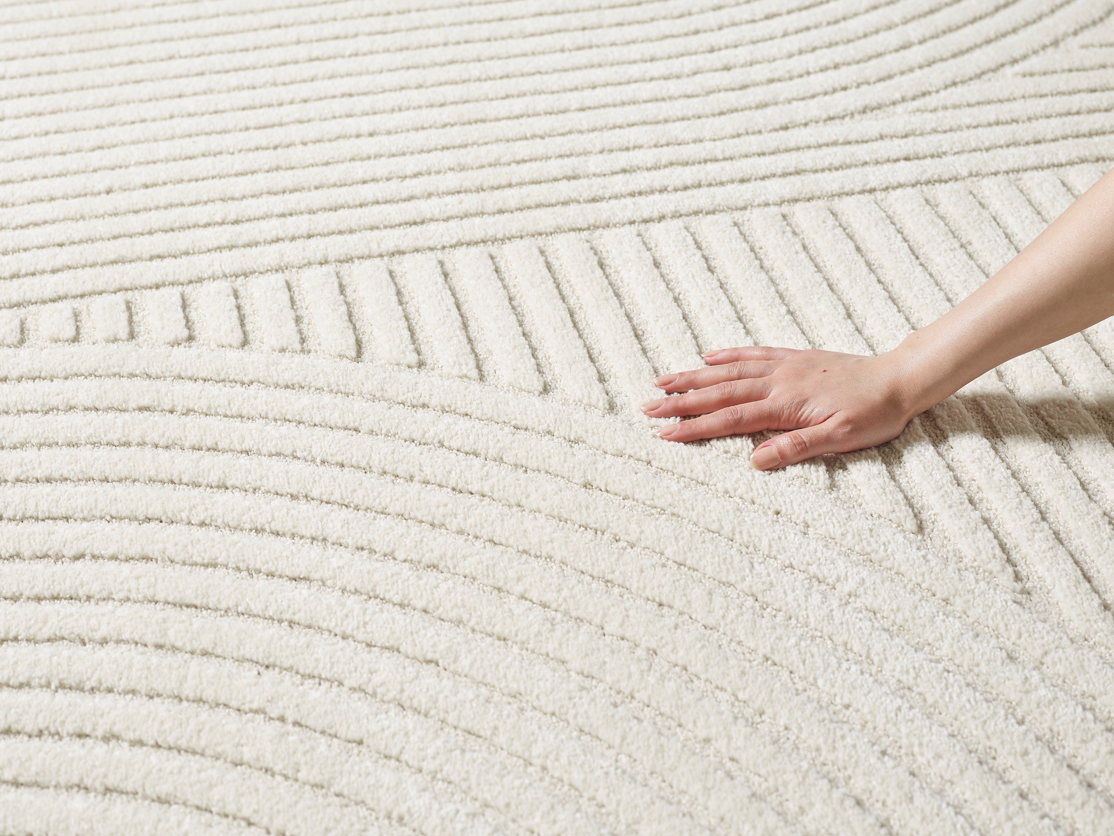 Teppich Everest moderner Kurzflor Teppich mit Hoch-Tief-Effekt, Wohnzimmer, the carpet, Rechteck, Höhe: 14 mm, 3D Effekt, hohe Flordichte und angenehm weich, Skandinavisches Design
