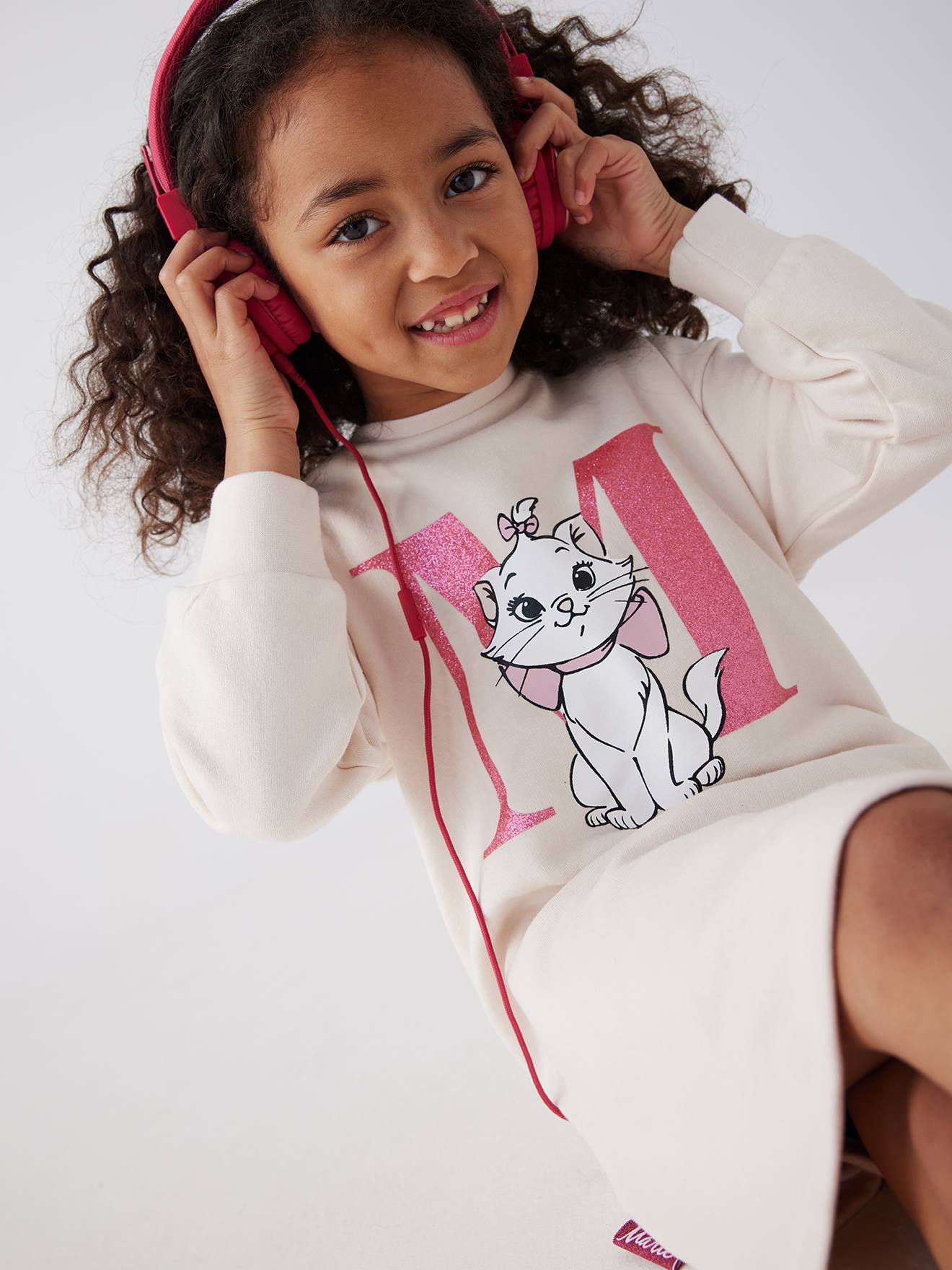 Robe sweat fille DS® Marie les Aristochats rose pâle