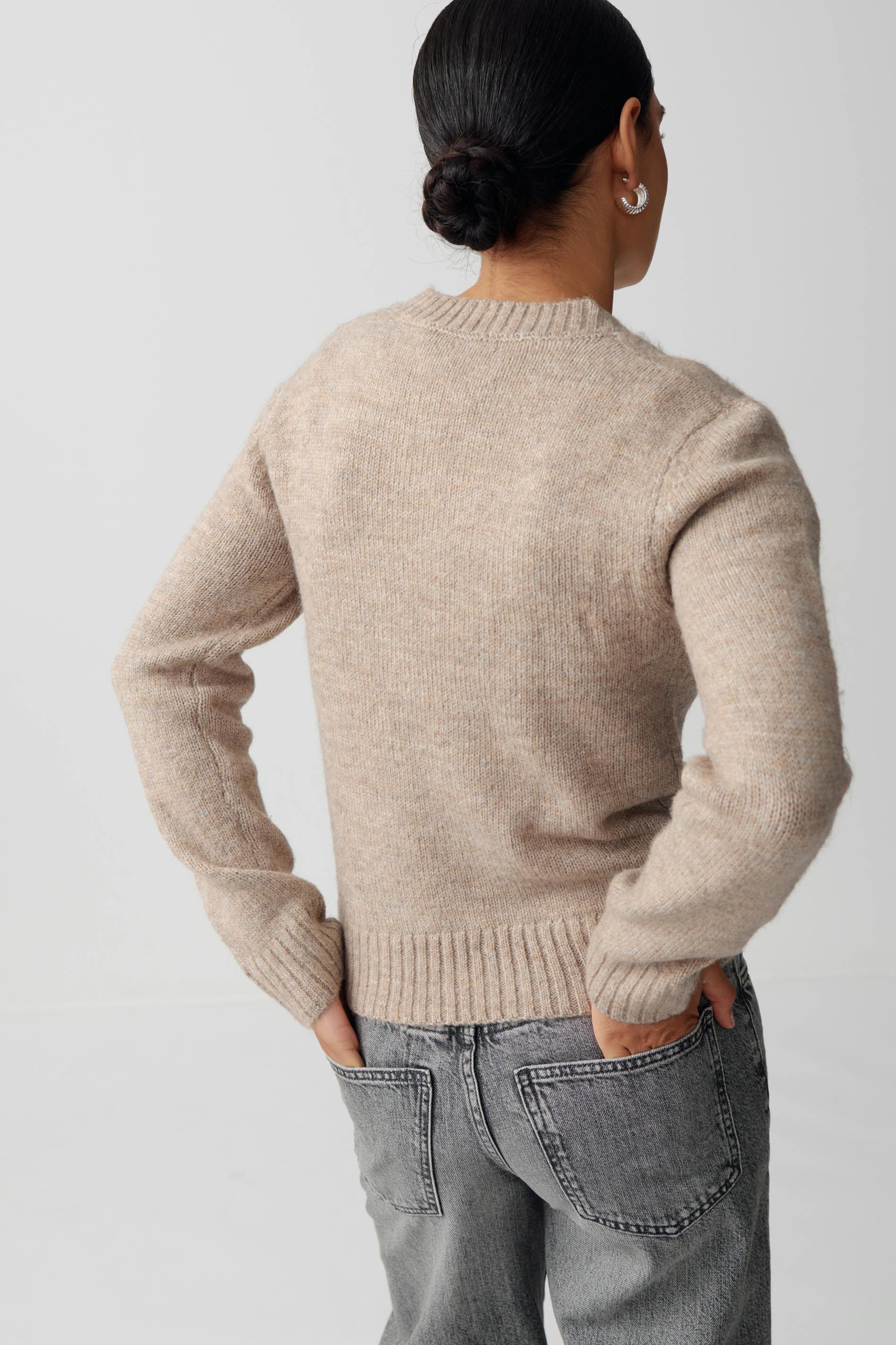 V-neck knitted sweater
