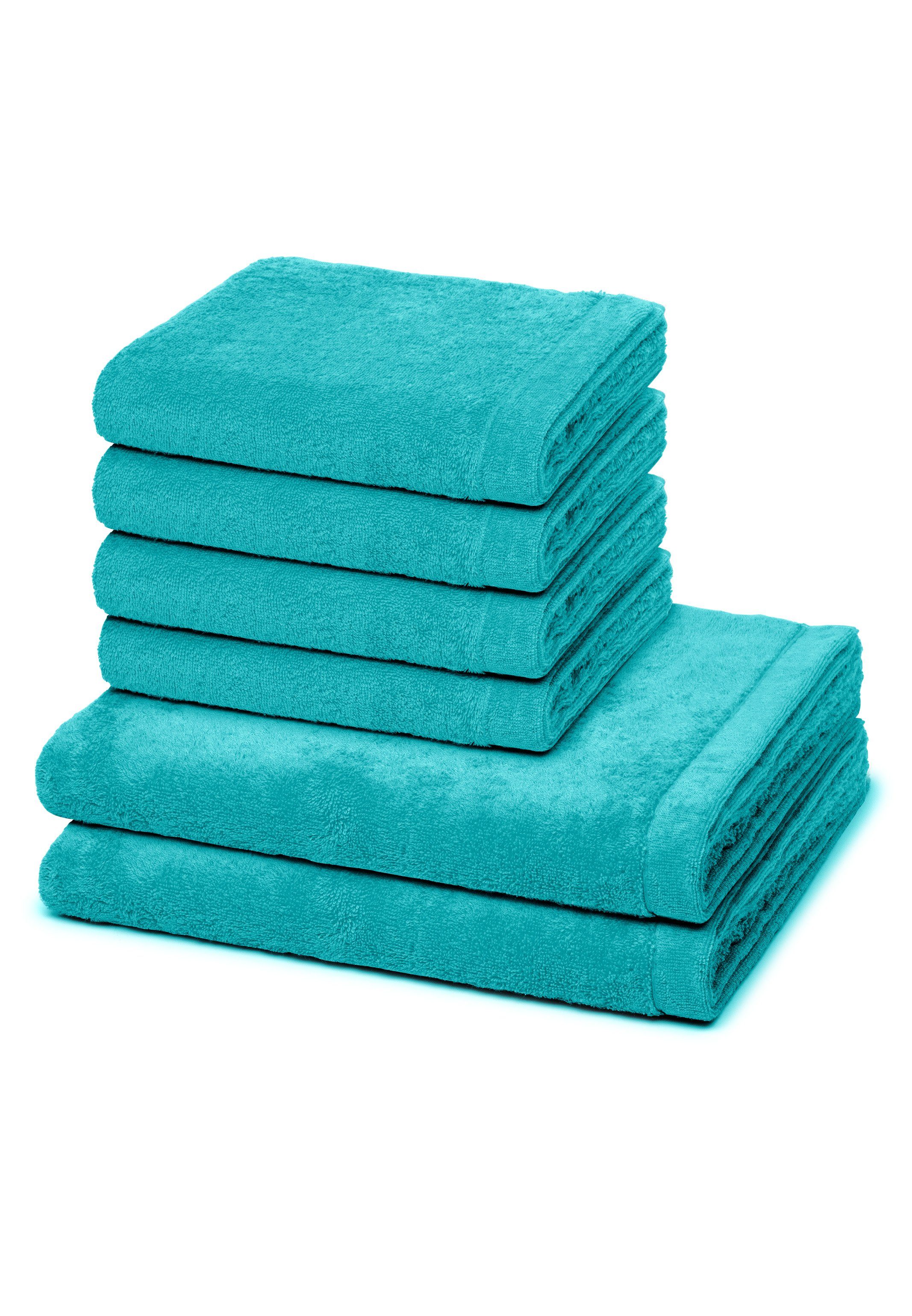 Cawö Handtuch Set Lifestyle, Walkfrottee, (Spar-Set, 6-tlg), 4 X Handtuch 2 X Duschtuch im Set - Baumwolle -