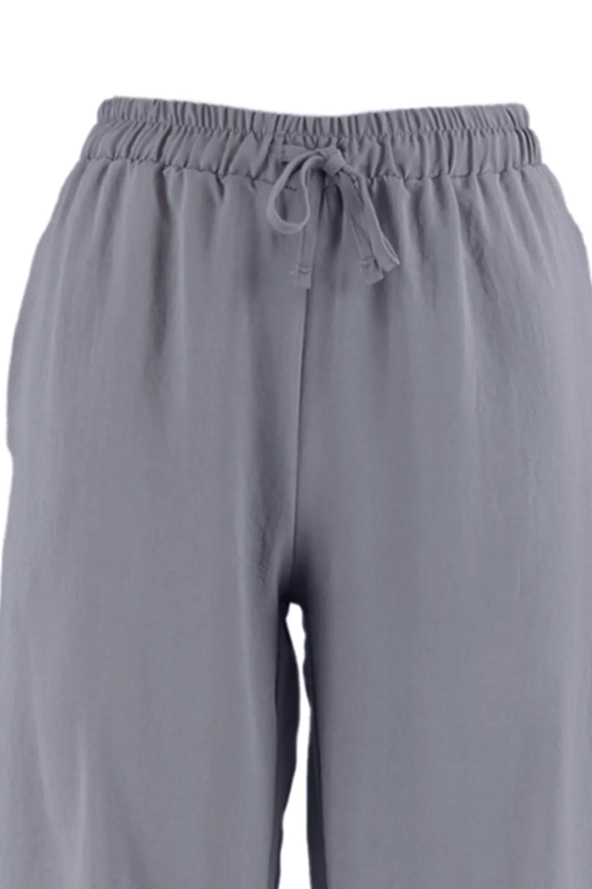 Trendyol Collection  Graue Webhose mit weitem Bein und elastischem Bund TWOSS21PL0248
