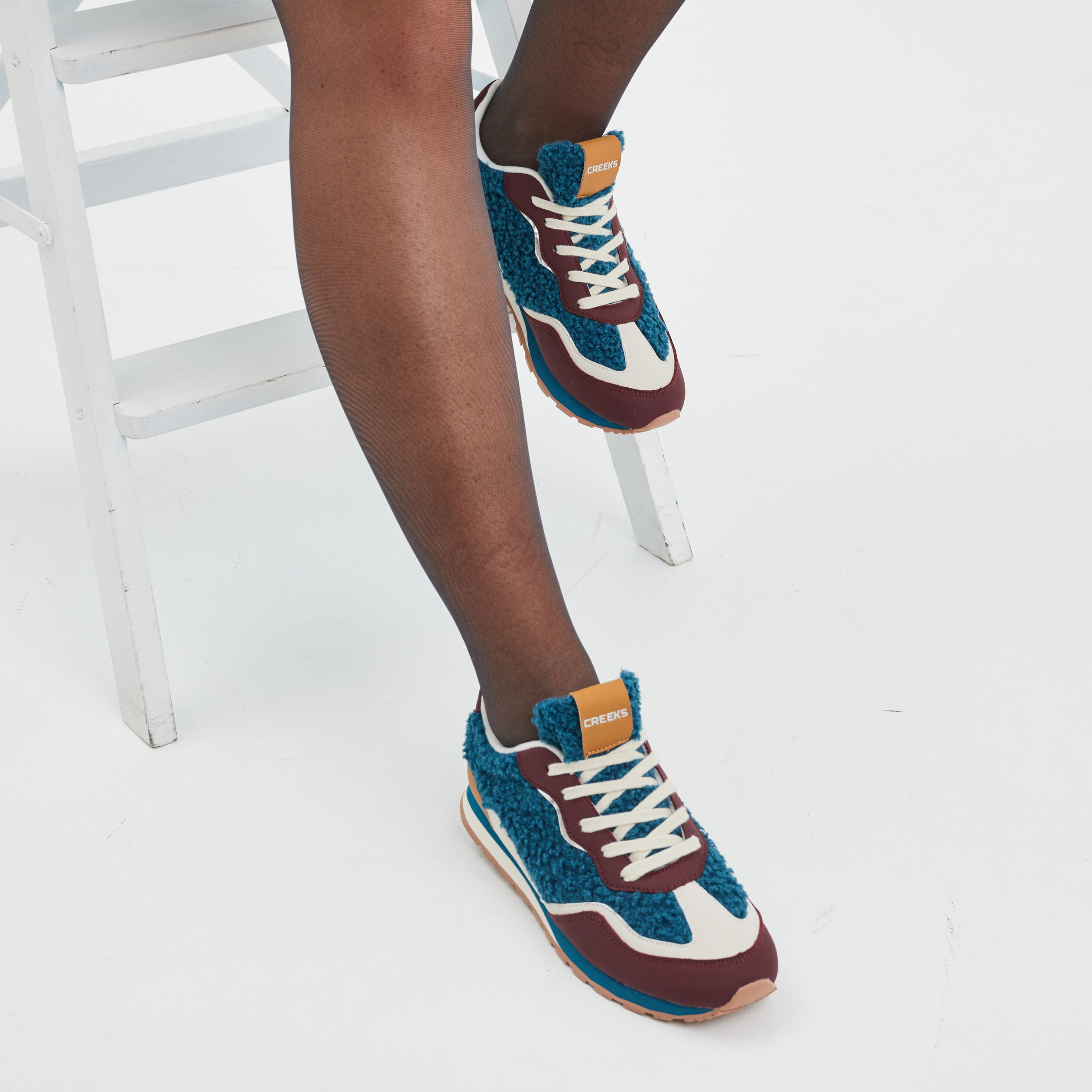 Baskets running laine de mouton Creeks bleu femme | La Halle