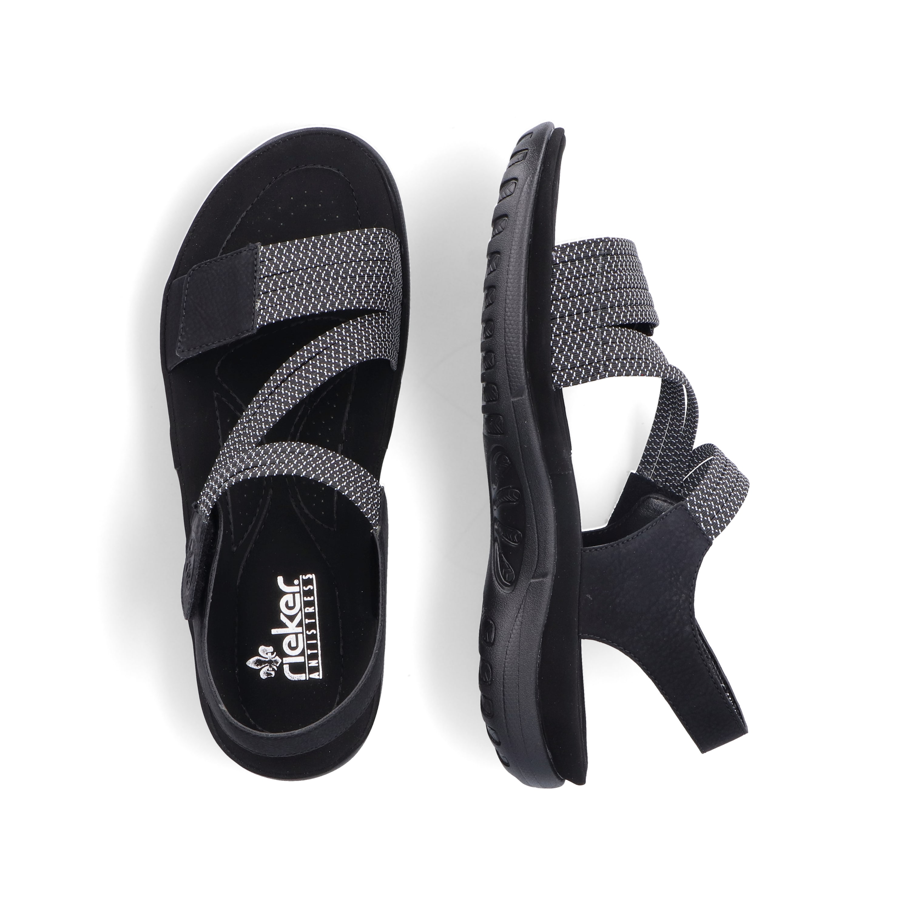 Rieker Damen Riemchensandalen asphaltschwarz