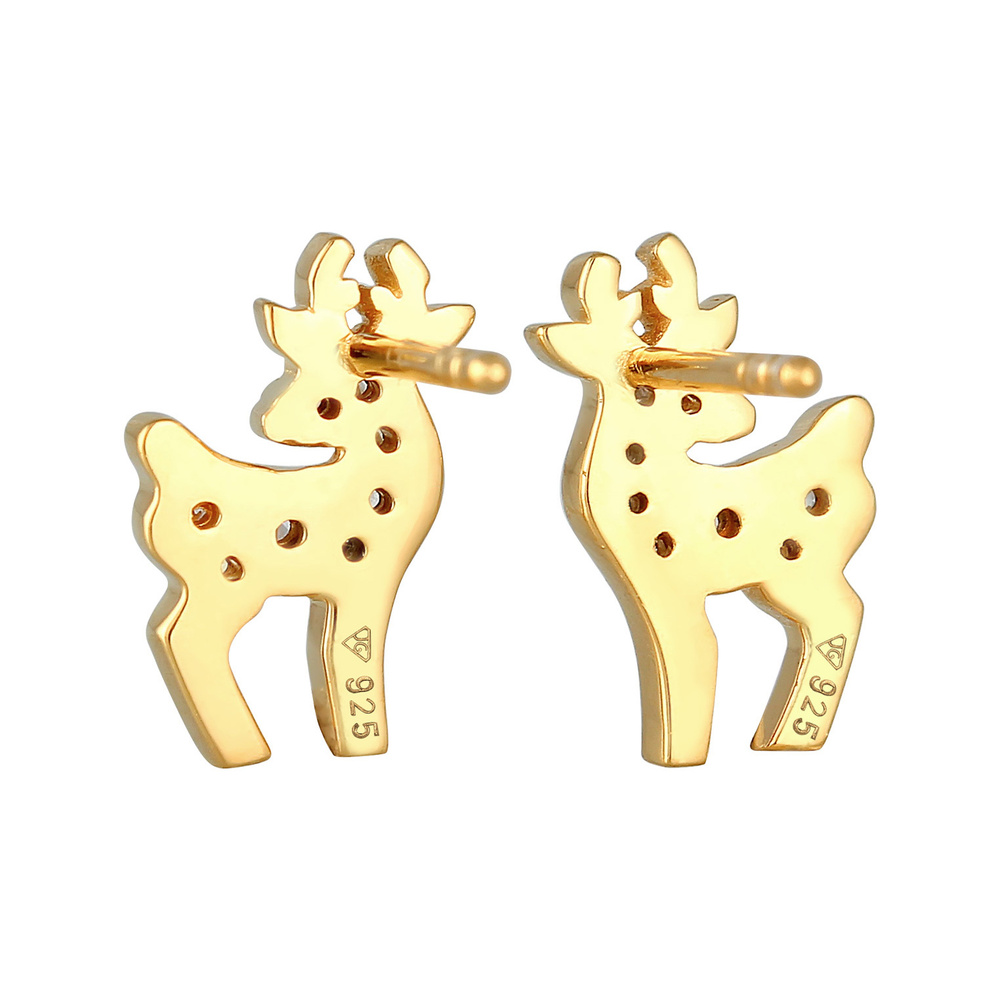 Elli Elli Boucles d'Oreilles Boucles d'oreilles dames Renne de Noël avec cristaux de z Boucles d'oreilles