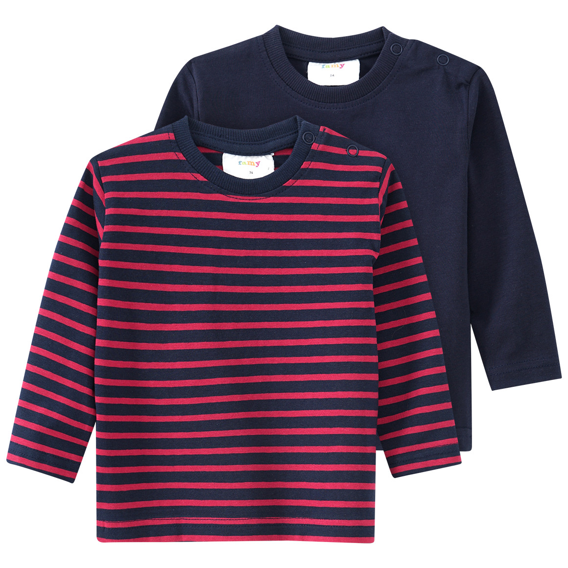 2 Baby Langarmshirts im Basic-Look