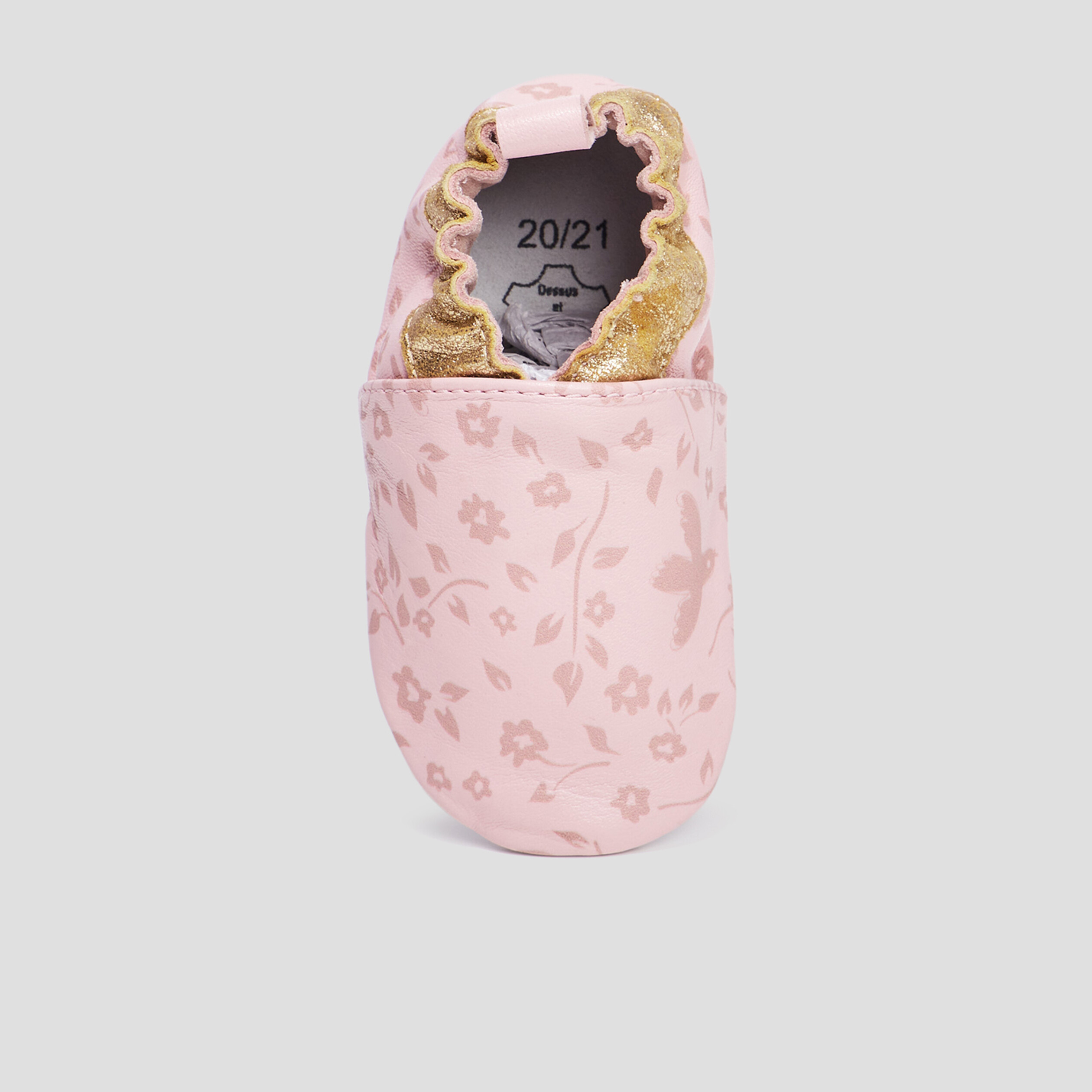 Bottillons en cuir à paillettes rose bébé fille | La Halle