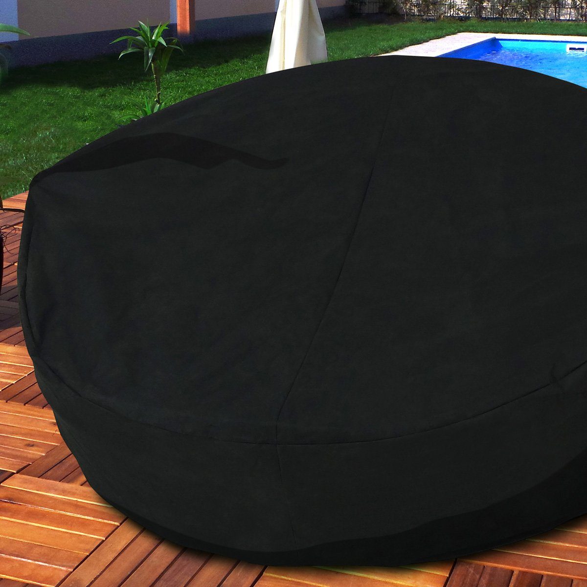 Swing&Harmonie Gartenlounge-Set LED - Sonneninsel Rattan Lounge Polyrattan Sitzgruppe Liege Insel inkl. Abdeckcover
