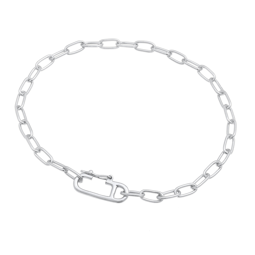 Elli Elli Bracelet Chaîne Ovale à maillons pour dames Tendance ajustable en 925/1000 a Bracelet