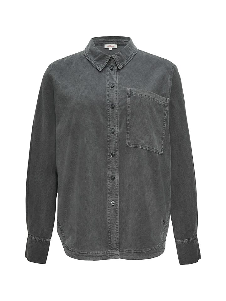comma Jeans-Hemd in Anthrazit günstig kaufen