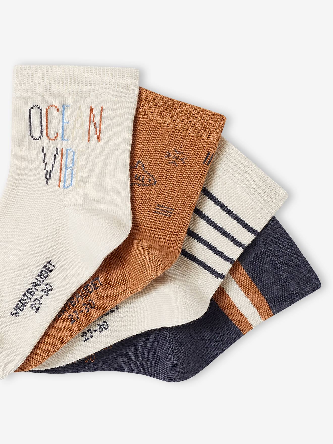 Vertbaudet 4er-Pack Jungen Socken Oeko-Tex - weiß meliert