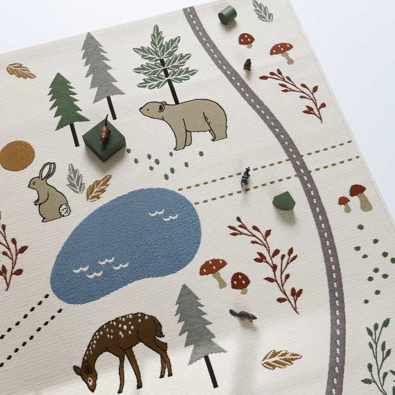 Tapis de jeu indoor & outdoor 123x180cm LITTLE FOREST
