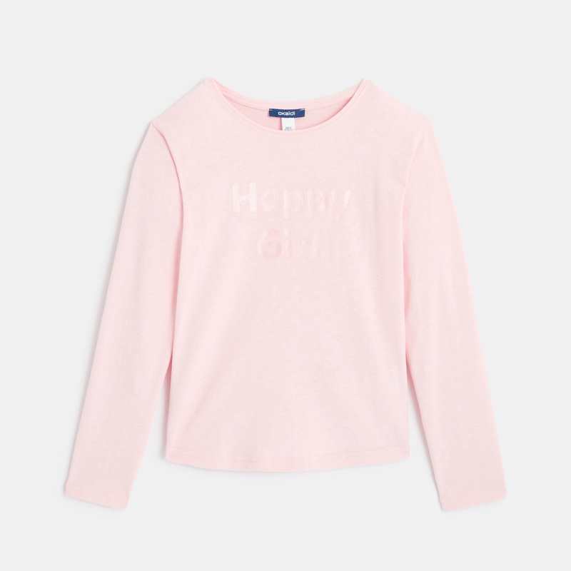 T-shirt à message rose fille