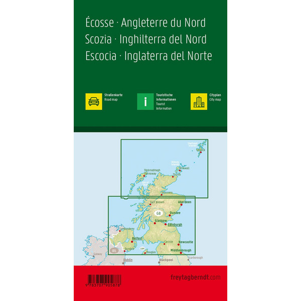 Schottland, Nordengland 1 : 400 000. Autokarte - Straßenkarte