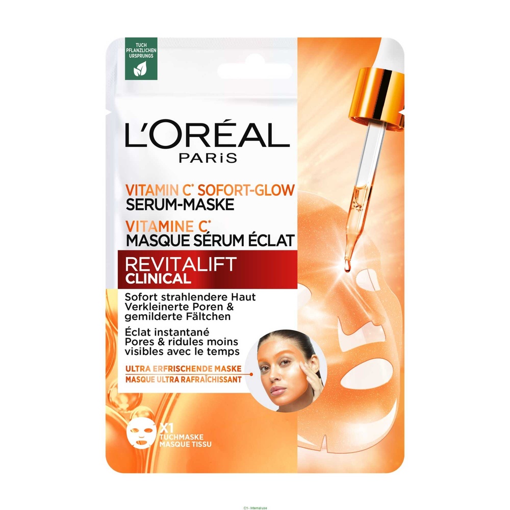 L'Oréal Paris Masque Vitamine C, Eclat, Pores, Ridules Masque éclat