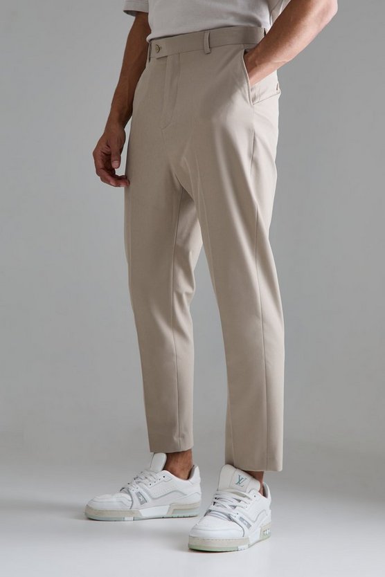 Schmale Stretch-Hose mit hohem Bund