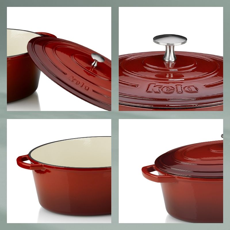 kela Gusseisen Bräter Calido oval rot 9,5 L
