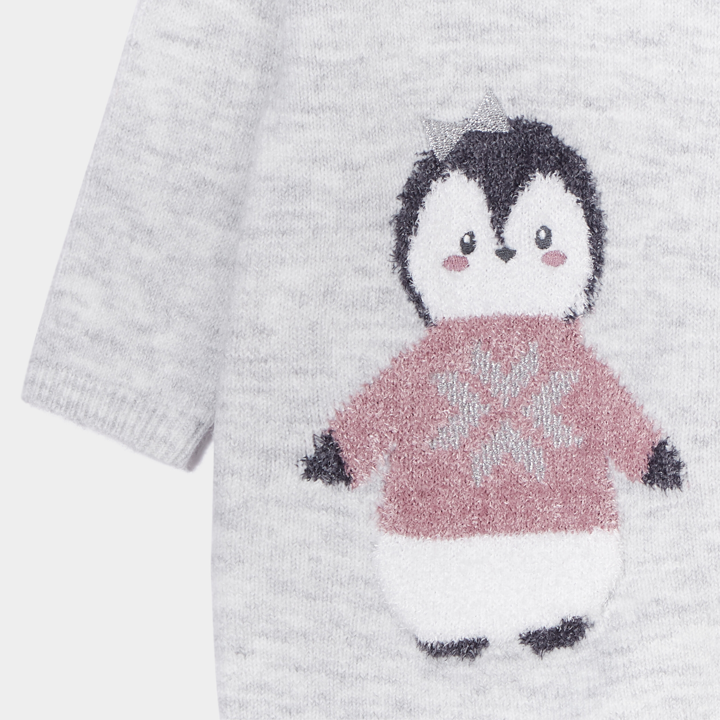 Robe pull épaule boutonnée Kimbaloo gris clair bébé fille | La Halle