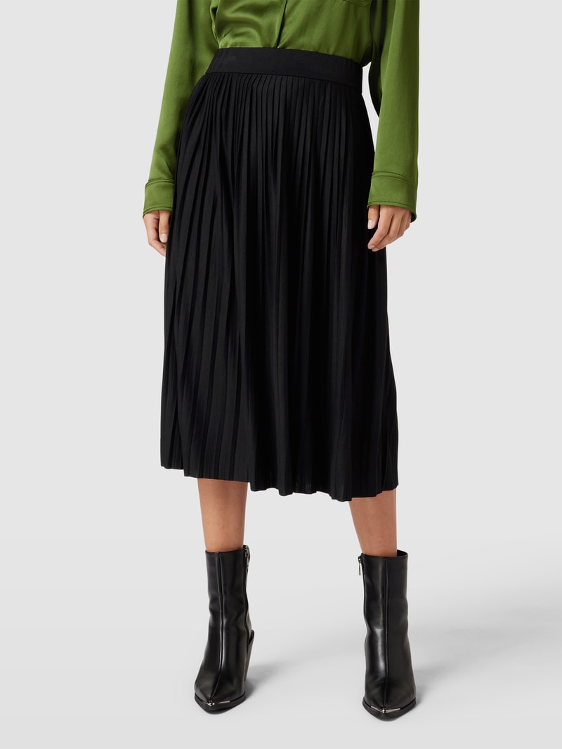 Midirock mit Plisseefalten Modell 'WIMSY' in schwarz