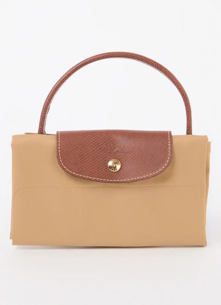 Geantă Longchamp Le Pliage Original, mărimea M, cu detalii din piele.