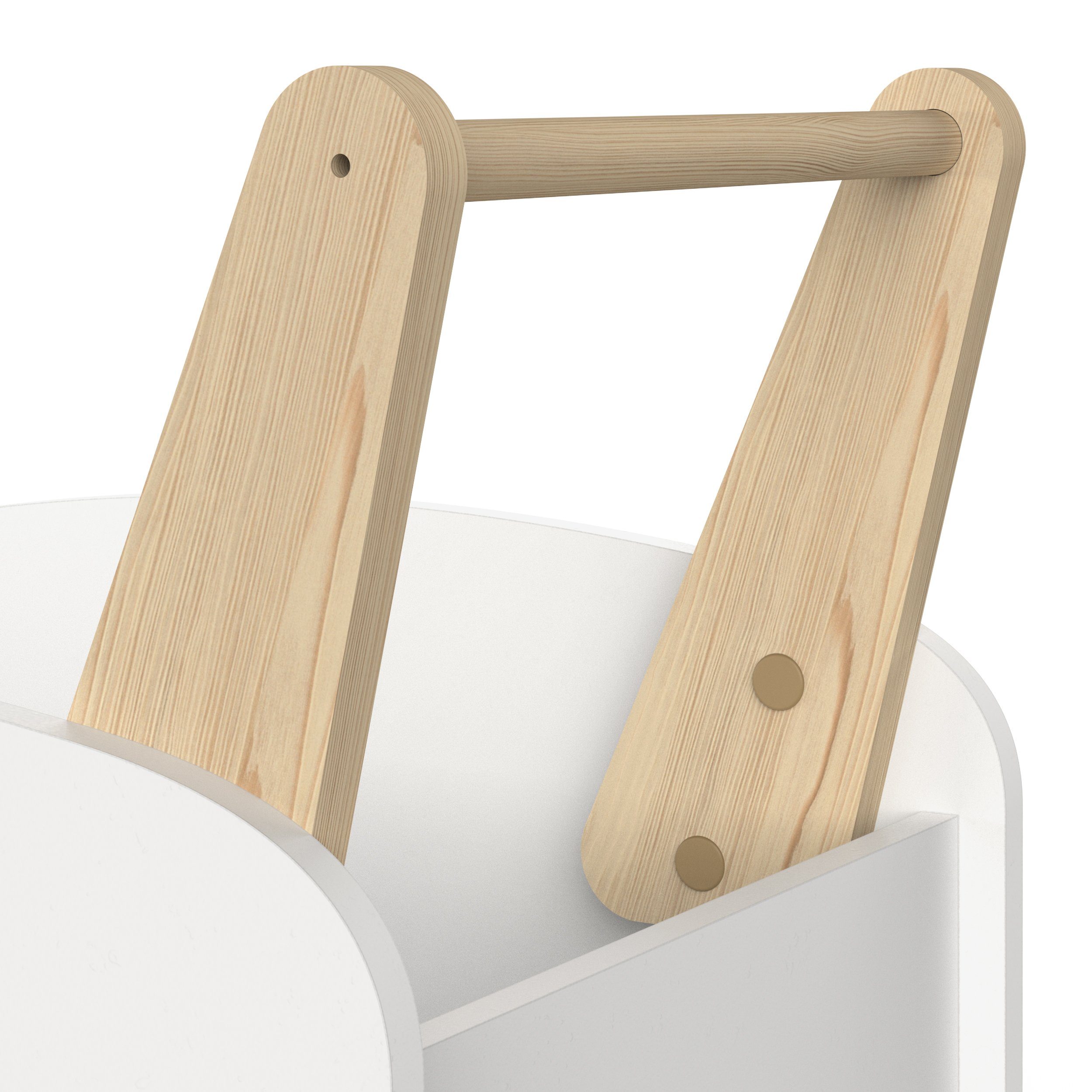 habeig Spielzeugtruhe Spielzeugbox Spielwagen Spielauto MDF Holz 55x53x35 cm 7kg, inklusive 4 Rädern zum Bewegen der Spielzeugtruhe
