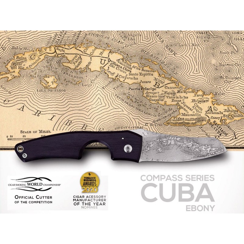 Les Fines Lames Zigarrenschneider Le Petit Compass-Cuba Ebony