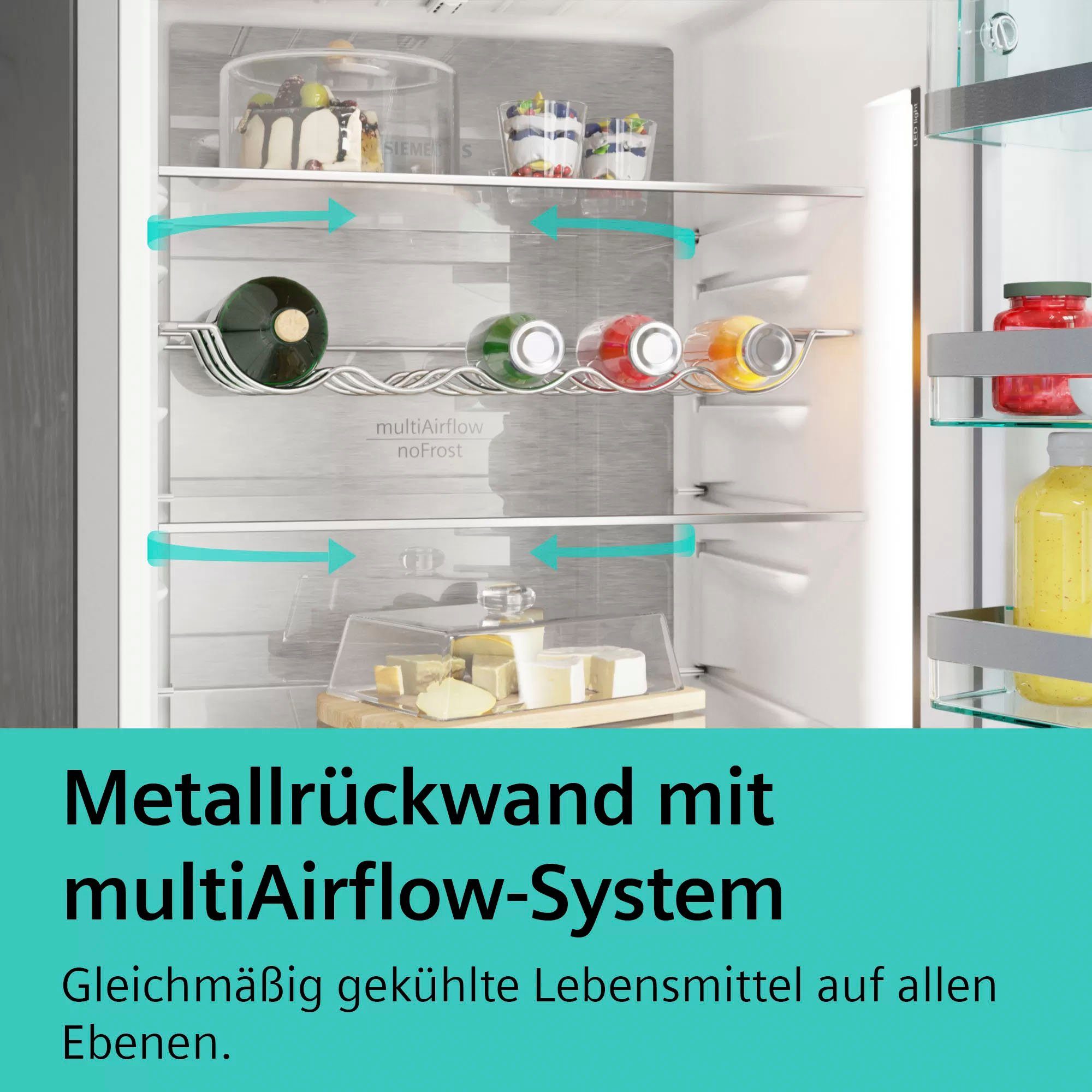 SIEMENS Kühl-/Gefrierkombination iQ500 KG49NAXCF, 203 cm hoch, 70 cm breit