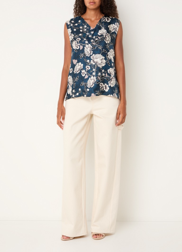 MaxMara Timetop αναστρέψιμο μεταξωτό τοπ με τύπωμα