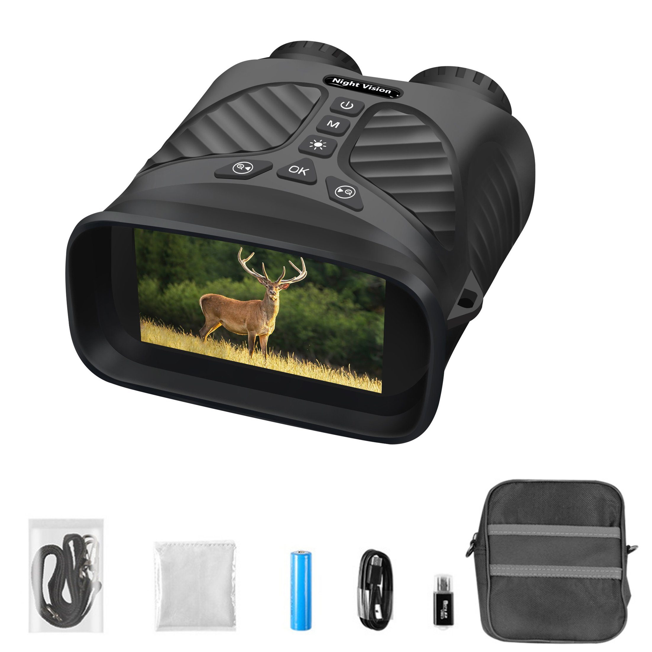 KINSI Fernglas,Nachtsicht,Digitales Vogelbeobachtungsgerät,2.5KD Fernglas (Vogelspiegel im Freien,Foto und Video)