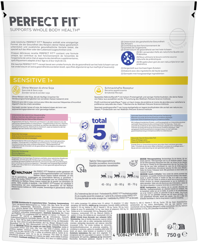 PERFECT FIT Trockenfutter PERFECT FIT Sensitive 1+ mit Truthahn 6x750 g
