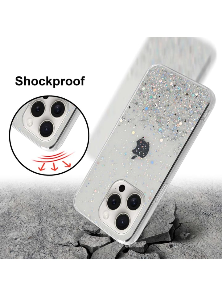 cadorabo Hülle für Apple iPhone 15 PRO Glitter in Transparent mit Glitter günstig kaufen onesize