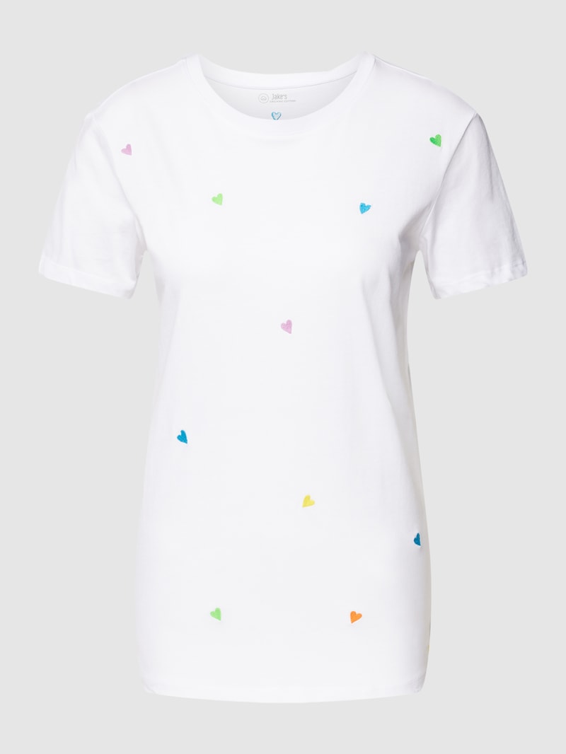 T-Shirt mit Allover-Motiv-Stitching in weiß