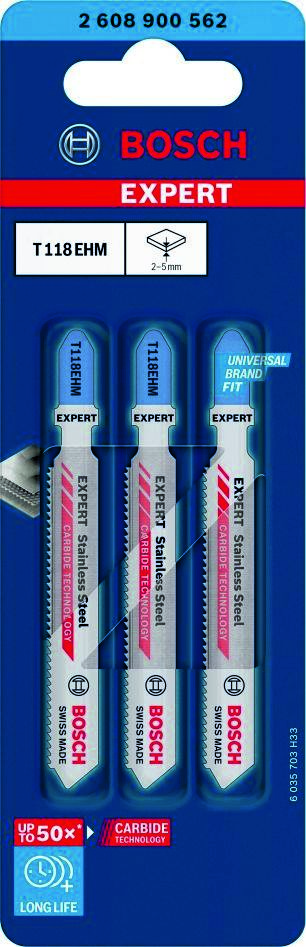 Bosch Blue Accessories 2608900562 Λάμα σέγας Expert 'Ανοξείδωτο ατσάλι' T 118 EHM 3 τεμαχίων