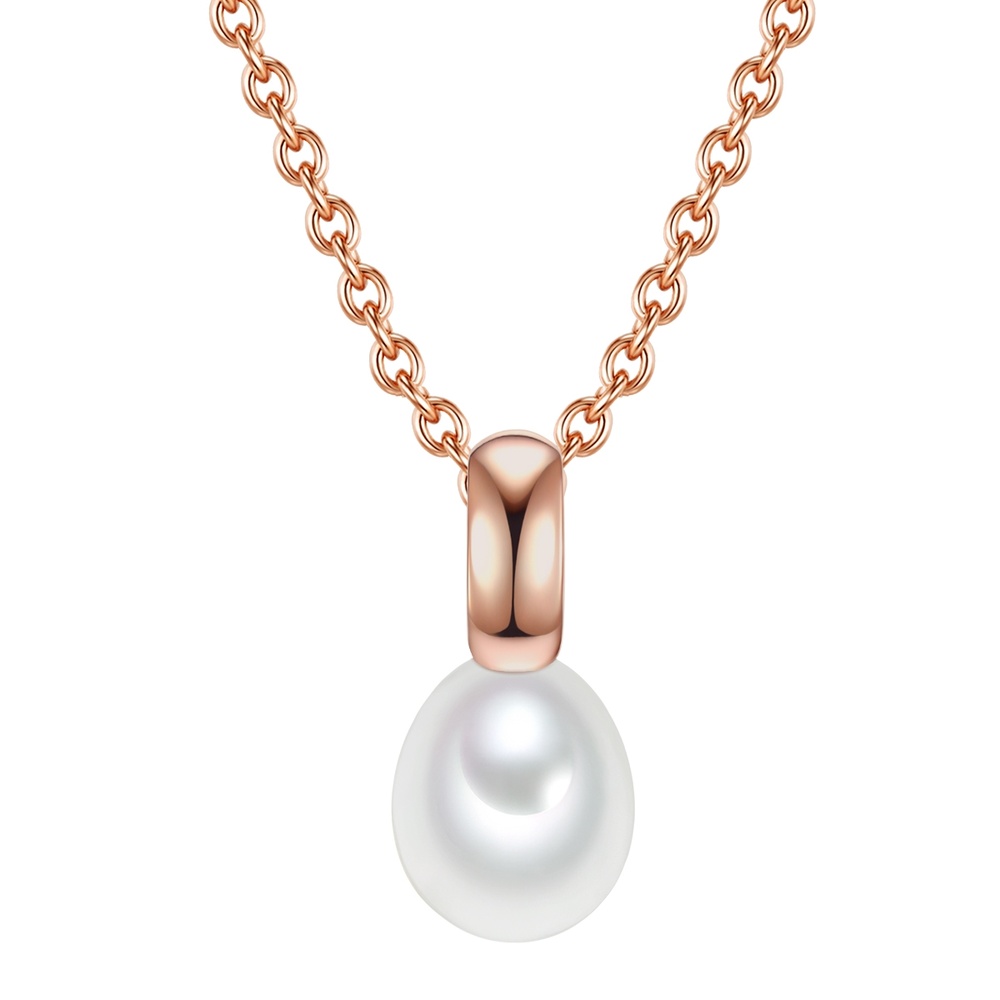 Valero Pearls Collier en argent Argent sterling Perle de culture d'eau douce en Or rose collier