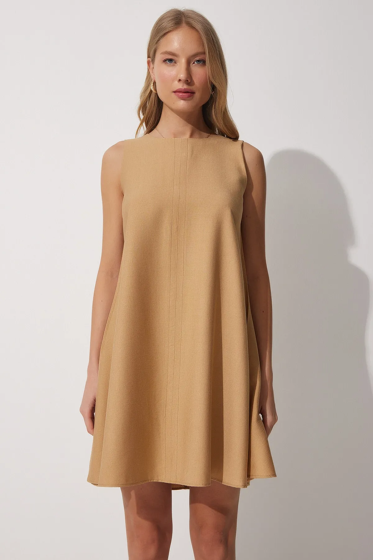 Happiness İstanbul  Biscuit Summer Woven Bell Dress BF00067 für Damen