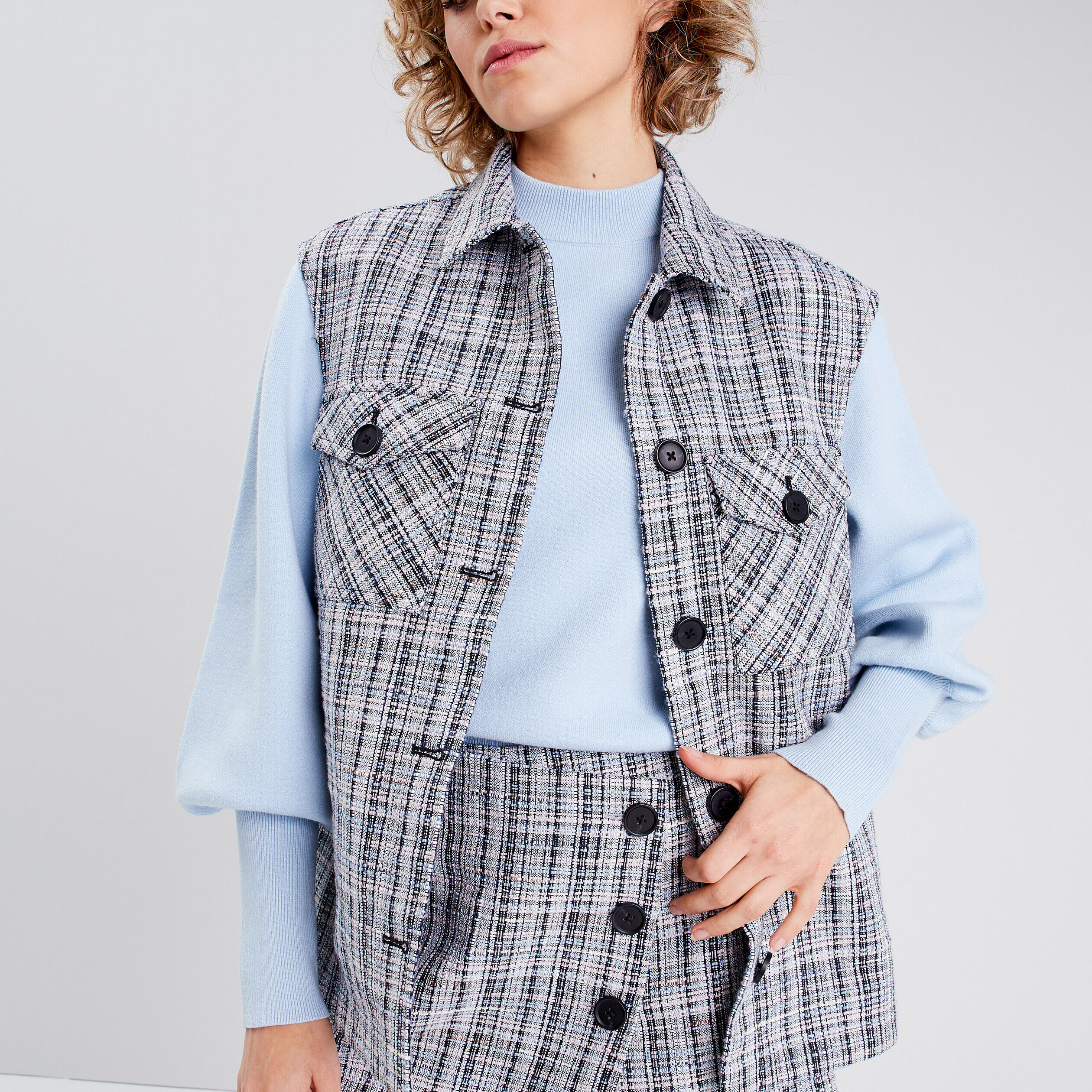 Veste droite sans manches beige femme | Cache Cache
