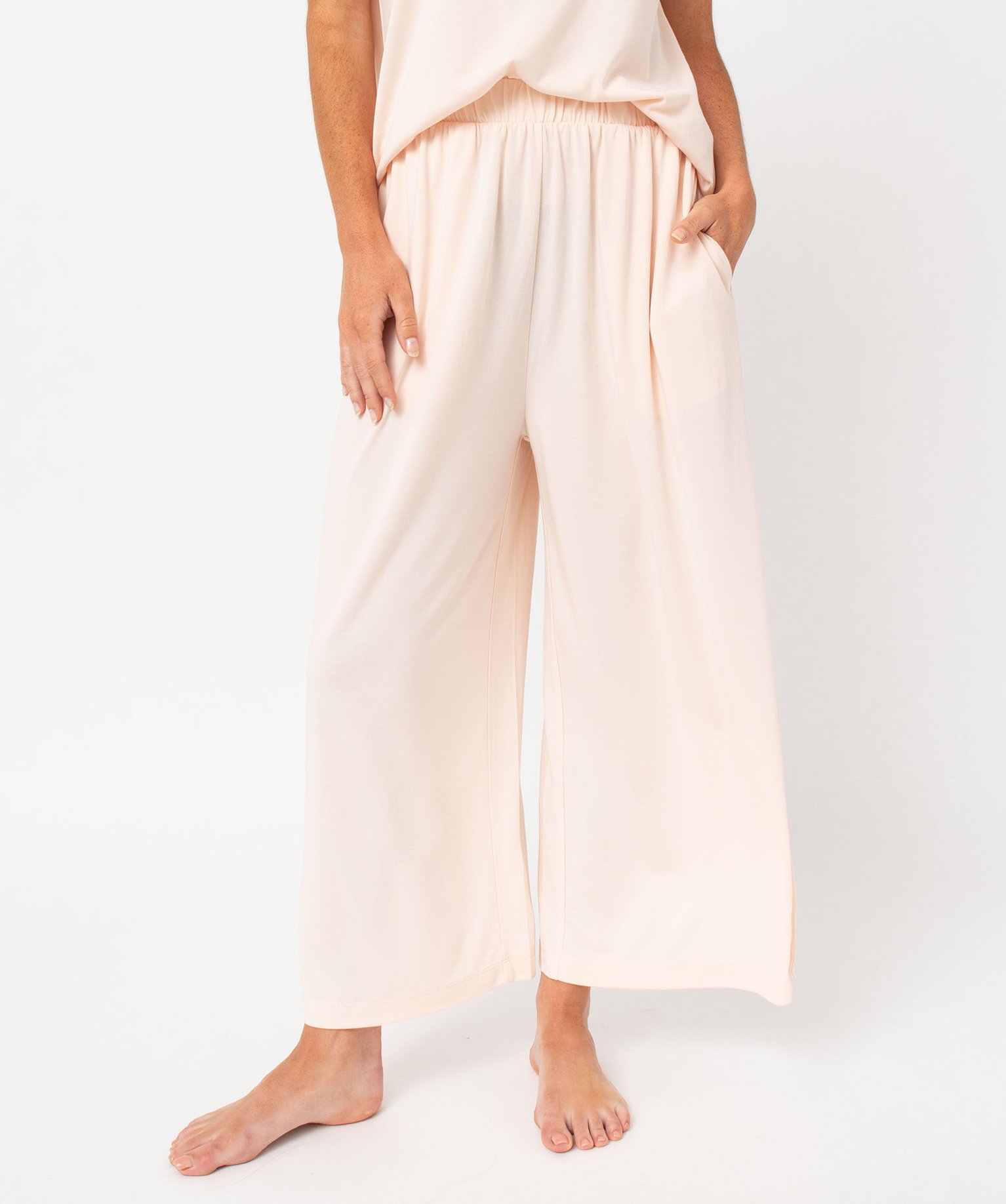 Pantalon de pyjama femme coupe large rose | GEMO