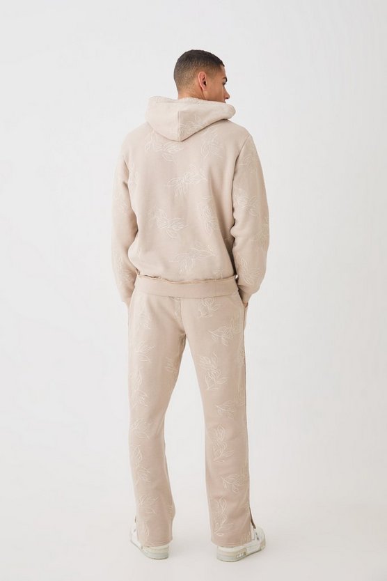 Bestickte Jogginghose mit geteiltem Saum