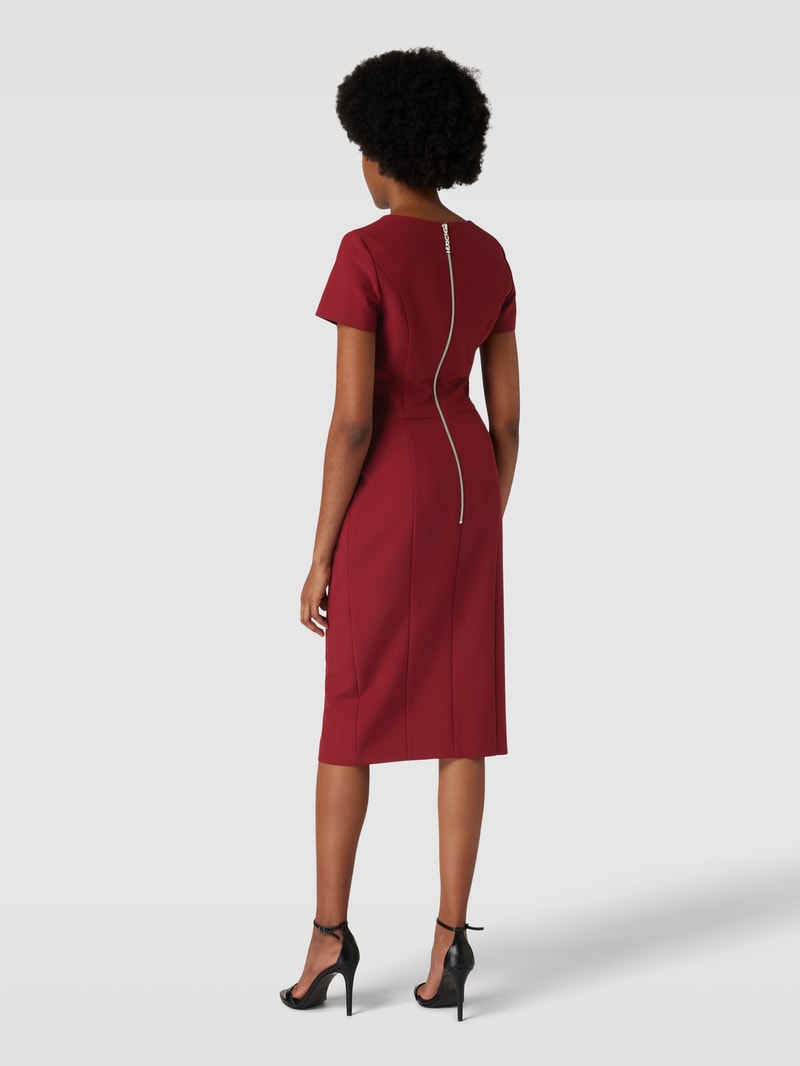 Midikleid mit V-Ausschnitt Modell 'Kalamara' in bordeaux rot