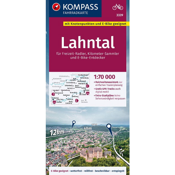 KOMPASS FAHRRADKARTE 3339 LAHNTAL 1:70.000