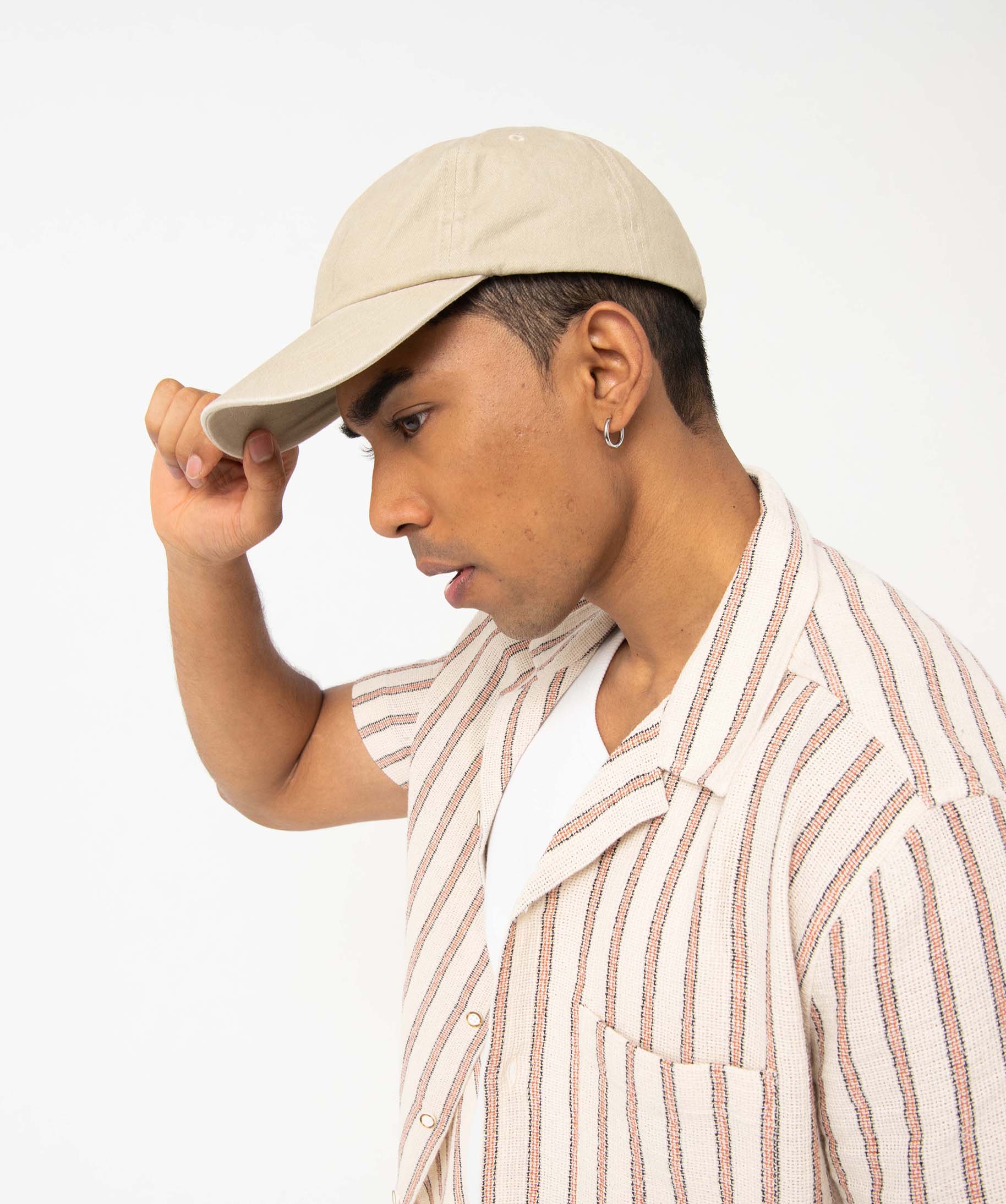 Casquette homme en coton ajustable ecru | GEMO