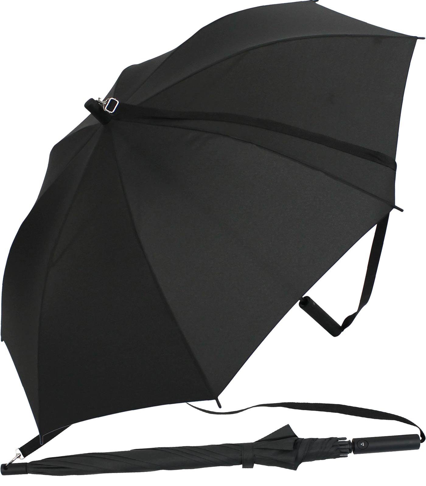 iX-brella Langregenschirm Umhängeschirm Hands-Free Automatik mit Tragegurt, praktisch-alltagstauglich